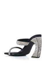 IN MY MIND RHINESTONE SANDAL IN BLACK