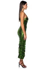 IRIS METALLIC RUCHED MAXI DRESS