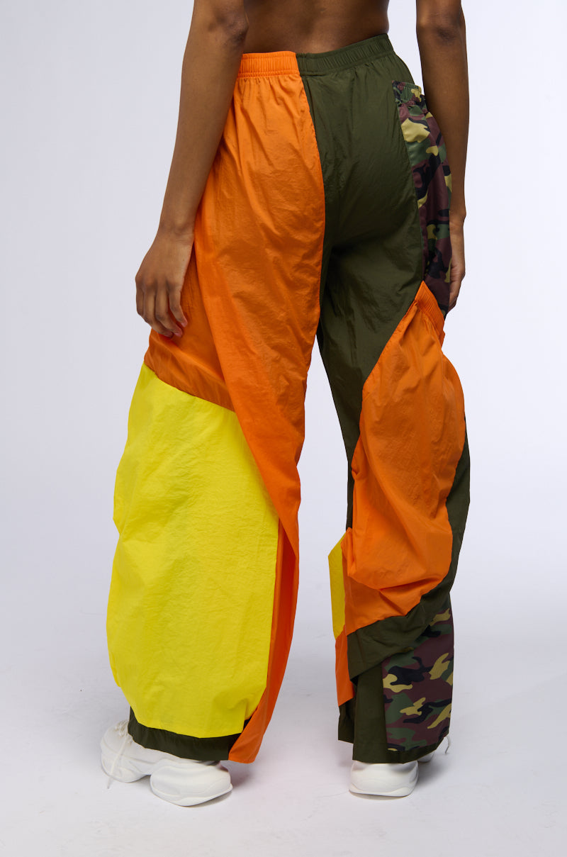 ISA CAMO AND COLORBLOCK NYLON SWEATPANT