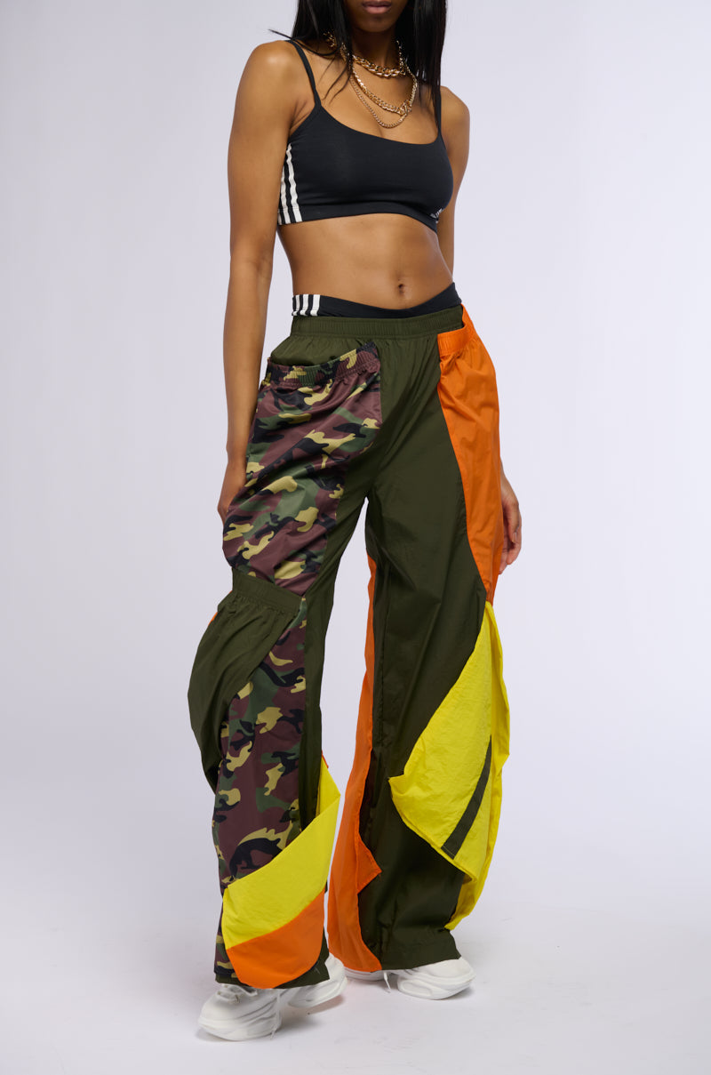 ISA CAMO AND COLORBLOCK NYLON SWEATPANT