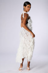 IT FACTOR MESH MAXI DRESS IN WHITE