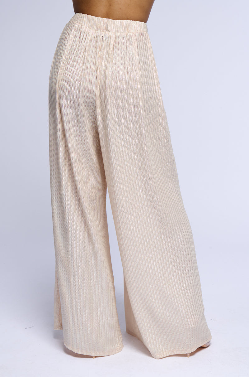 JUST LIKE MAGIC METALLIC KNIT WIDE LEG PANT