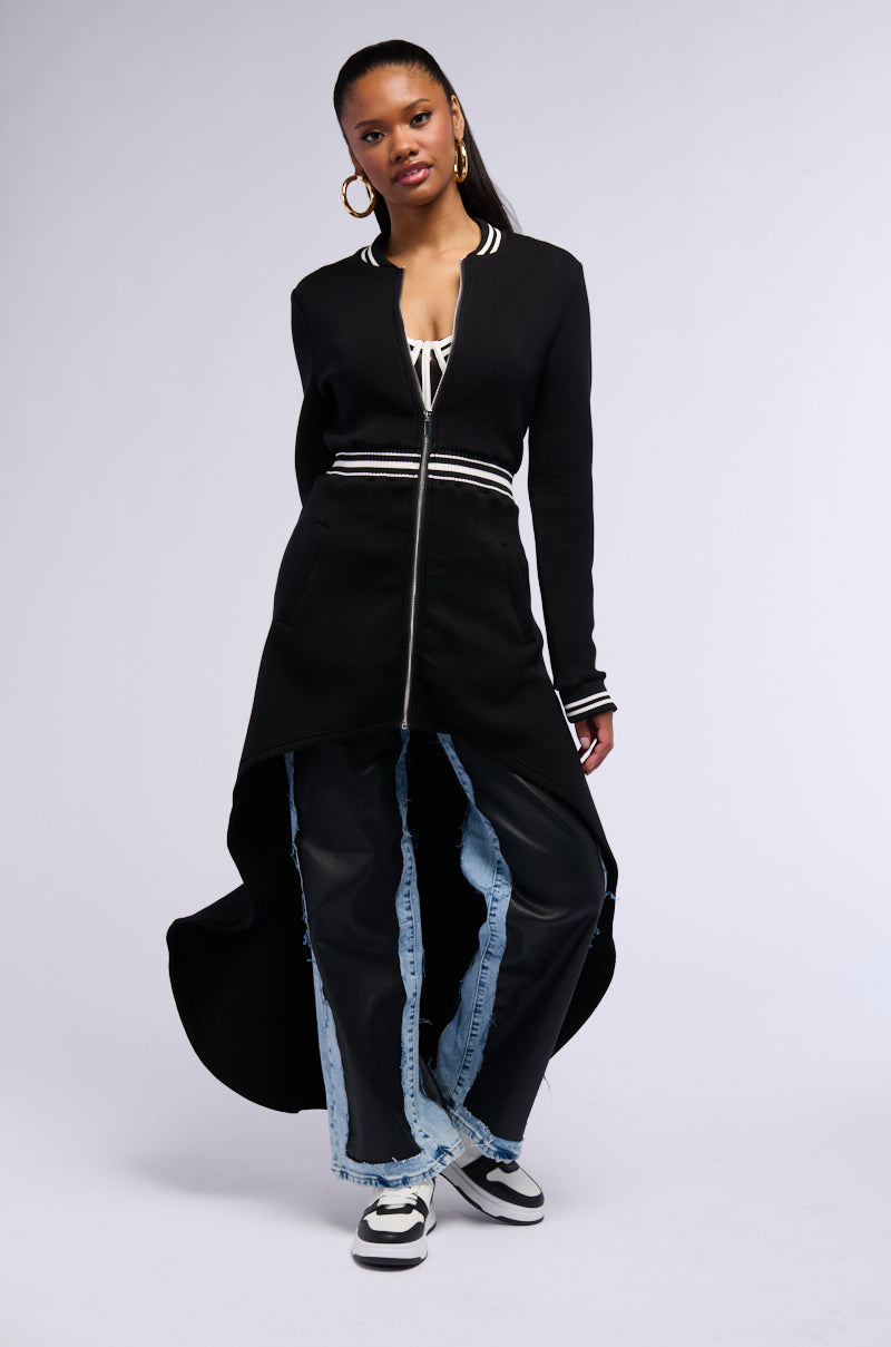 KEEP IT MOVING SCUBA TRENCH IN BLACK