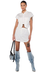 KYLIN POPLIN CARGO BUTTON DOWN