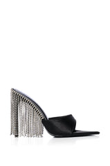 LAURENT BLACK DIAMOND DRIP HEEL SANDAL
