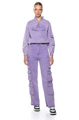 LAVENDAR DREAMS COLLARED OVERSIZED SWEATSHIRT