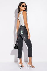 LEGEND HAS IT HIGH RISE DISTRESSED RELAXED FIT JEANS