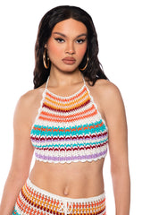 LET'S TAKE A TRIP HALTER TOP