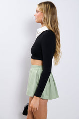 LIMITED EDITION RIB KNIT COLLARED SWEATER