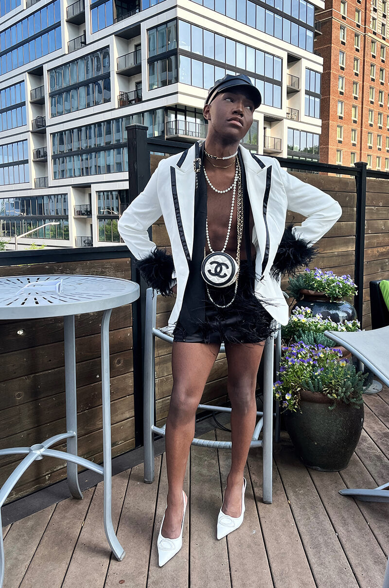 AKIRA 20TH ANNIVERSARY FEATHER MINI SKIRT