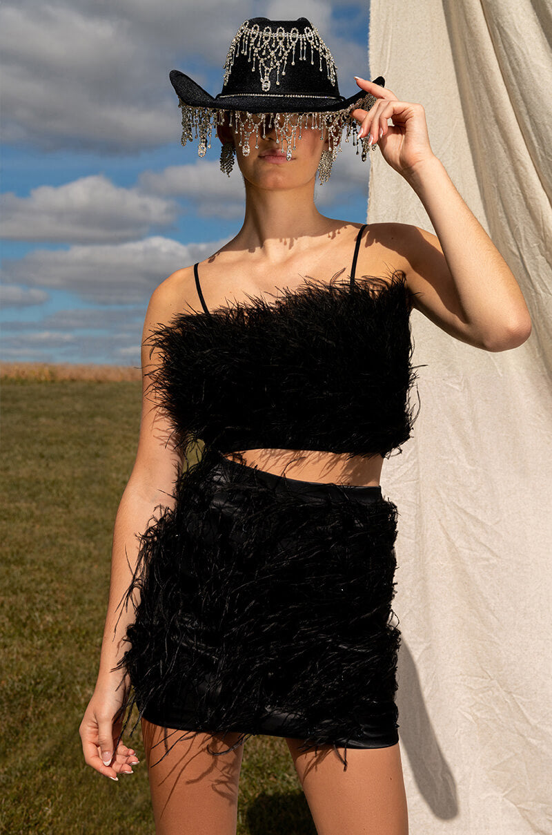 AKIRA 20TH ANNIVERSARY FEATHER MINI SKIRT