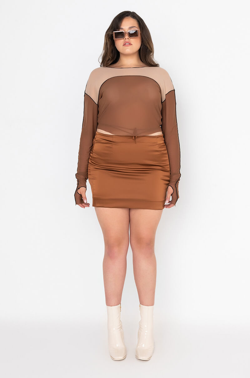 LONG WAY TO GO LACE UP MINI SKIRT PLUS SIZE