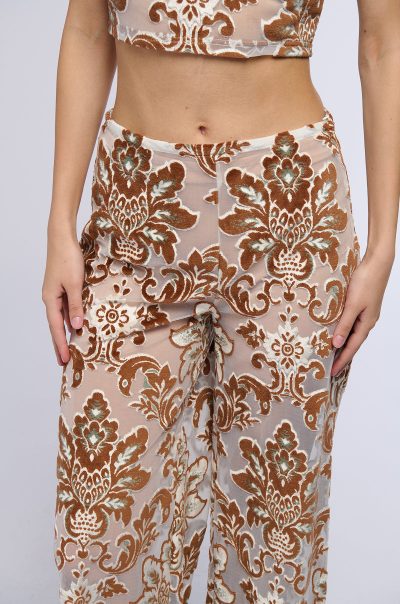 LOTUS MESH FLARE PANTS