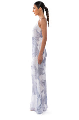 JADE PRINT SLIT MAXI DRESS