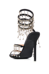 HIGHEND EMBELLISHED BEADING SANDAL IN BLACK