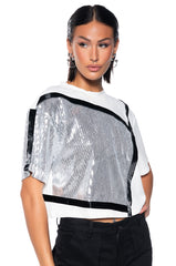 MAKE IT SHINE SEQUIN DETAIL T-SHIRT