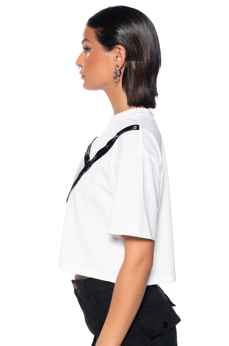 MAKE IT SHINE SEQUIN DETAIL T-SHIRT