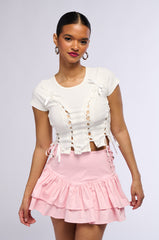 MAYBE LATER LACE UP SHIRT