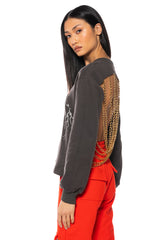 ALL THE THINGS RHINESTONE DETAIL SWEATSHIRT