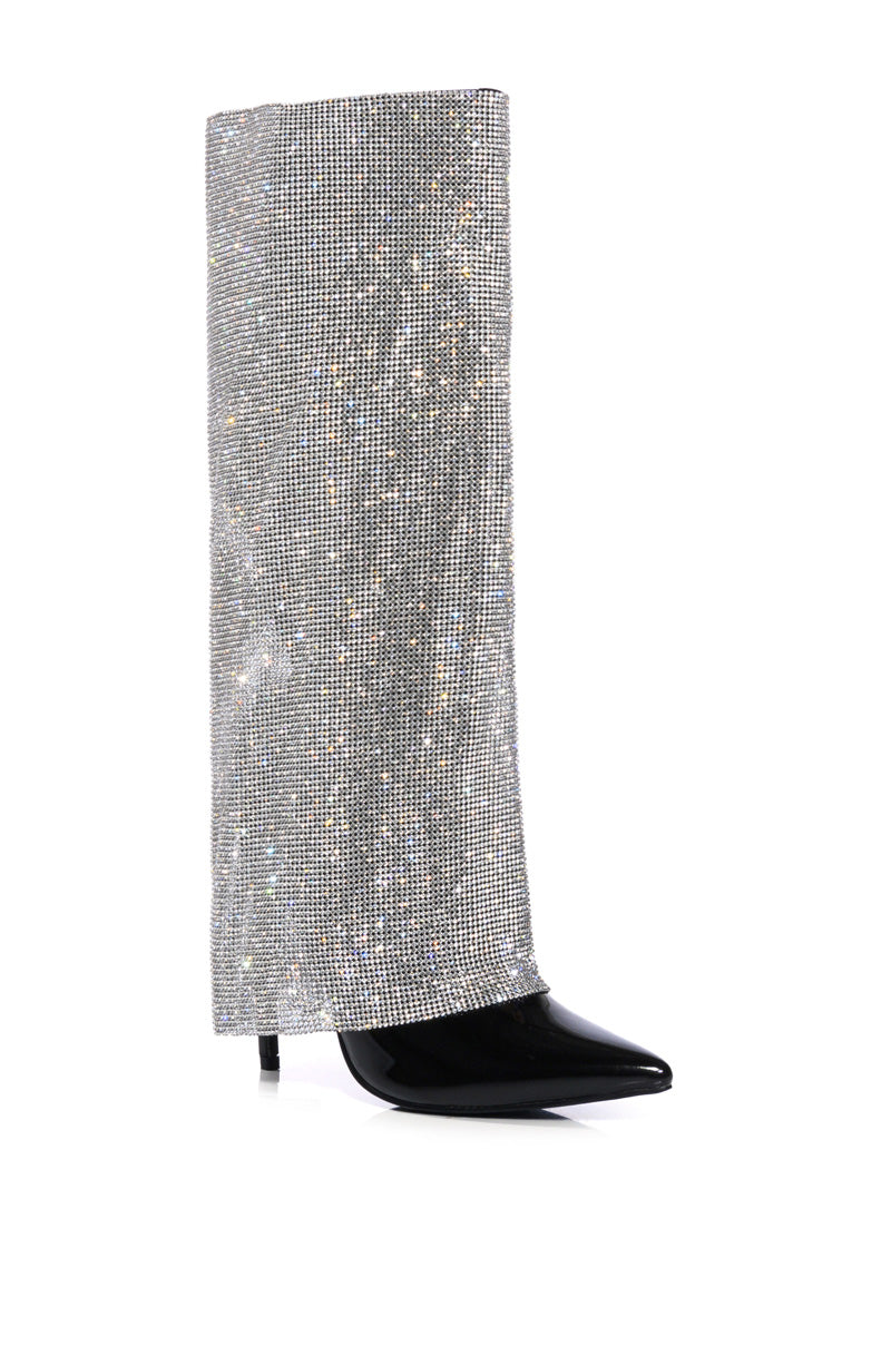 METIZER DIAMOND OVERLAY BOOT IN BLACK PATENT