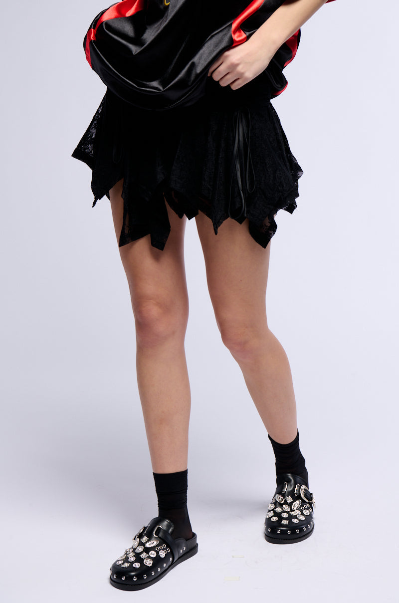 MICAH FLOUNCE MINI SKIRT IN BLACK