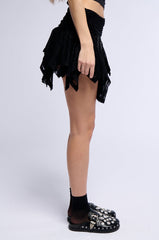 MICAH FLOUNCE MINI SKIRT IN BLACK
