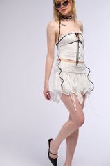 MICAH FLOUNCE MINI SKIRT IN IVORY