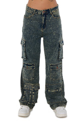 MILA OVERSIZED DENIM CARGO PANT