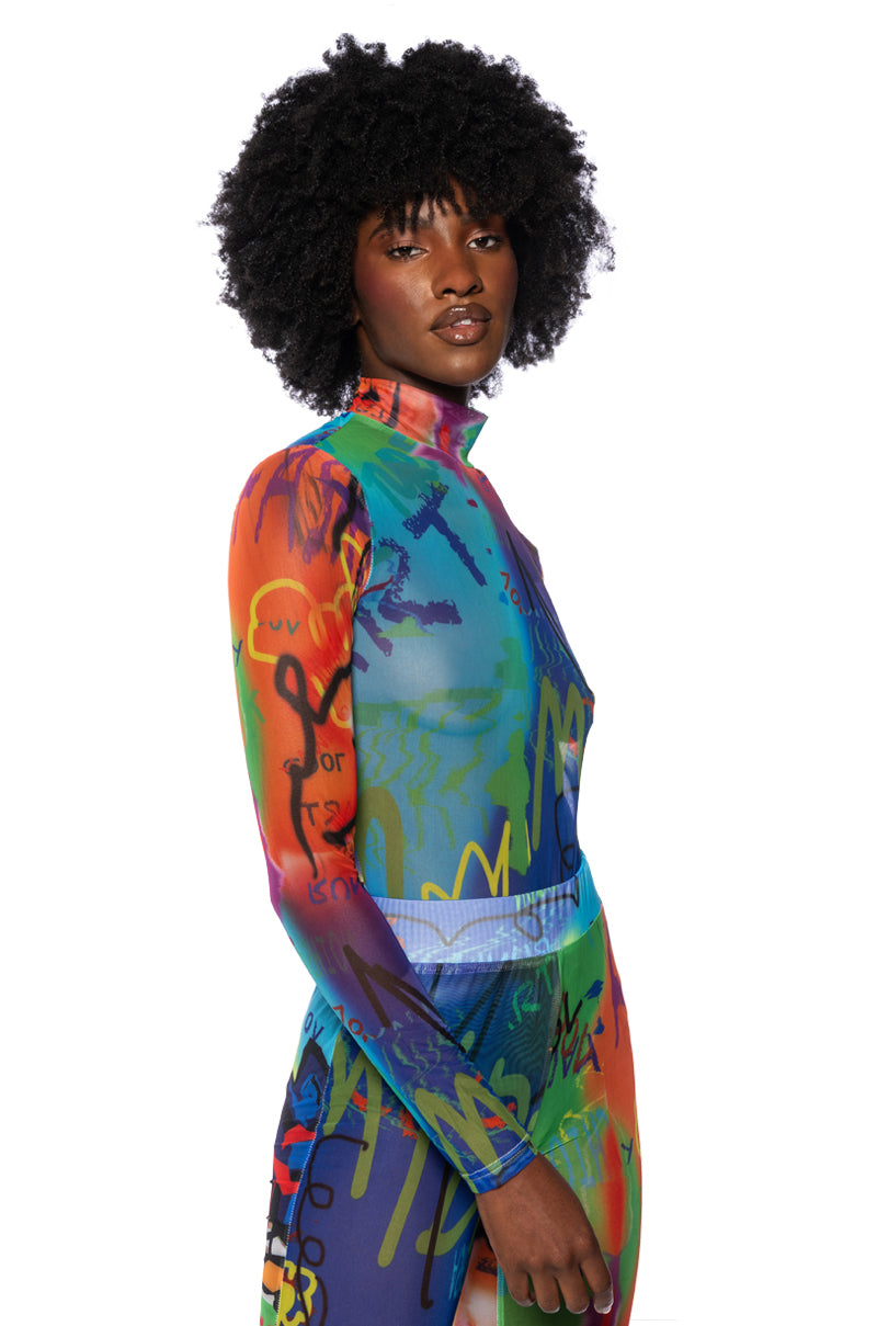 MIND GAMES LONG SLEEVE MESH BODYSUIT