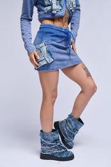 MISS POPULAR PATCH POCKET KNIT MINI SKIRT