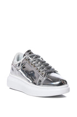 5008A FLATFORM SNEAKER IN SILVER