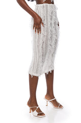 NAOMI MESH BODYCON MIDI SKIRT