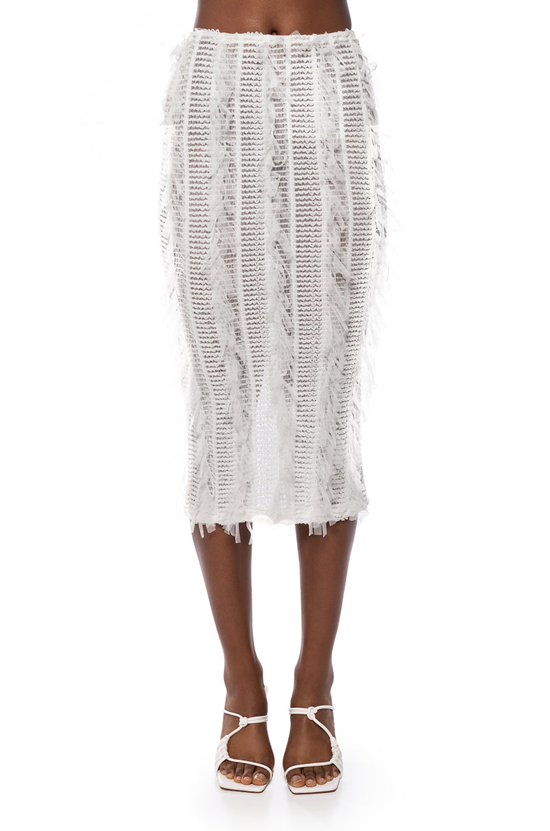 NAOMI MESH BODYCON MIDI SKIRT