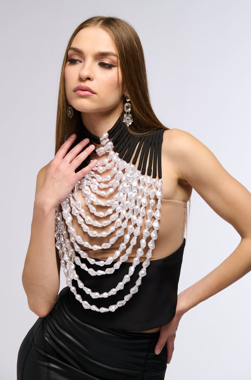 NEVER LOSE ME BEADED TOP