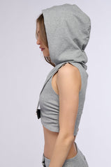NIGHT DRIVE BUCKLE FRONT HOODED TOP