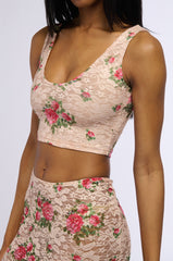 NINA FLORAL CROPPED CAMI