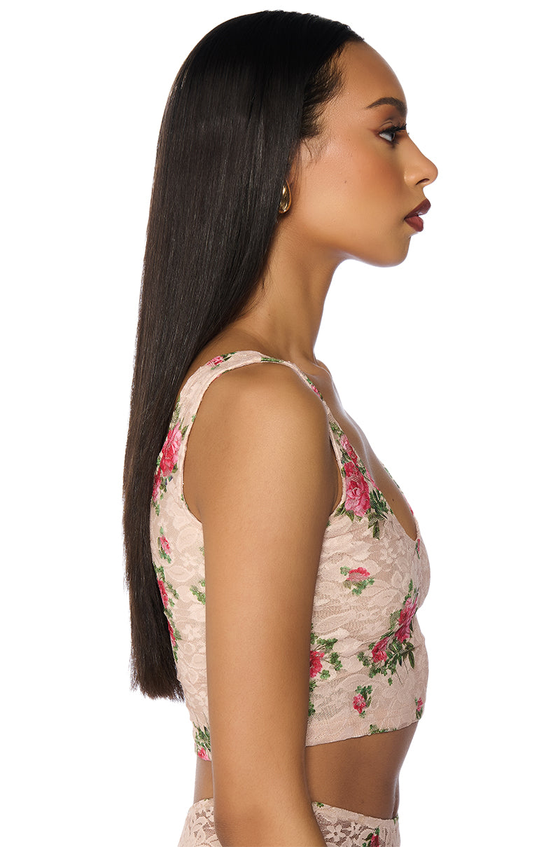 NINA FLORAL CROPPED CAMI