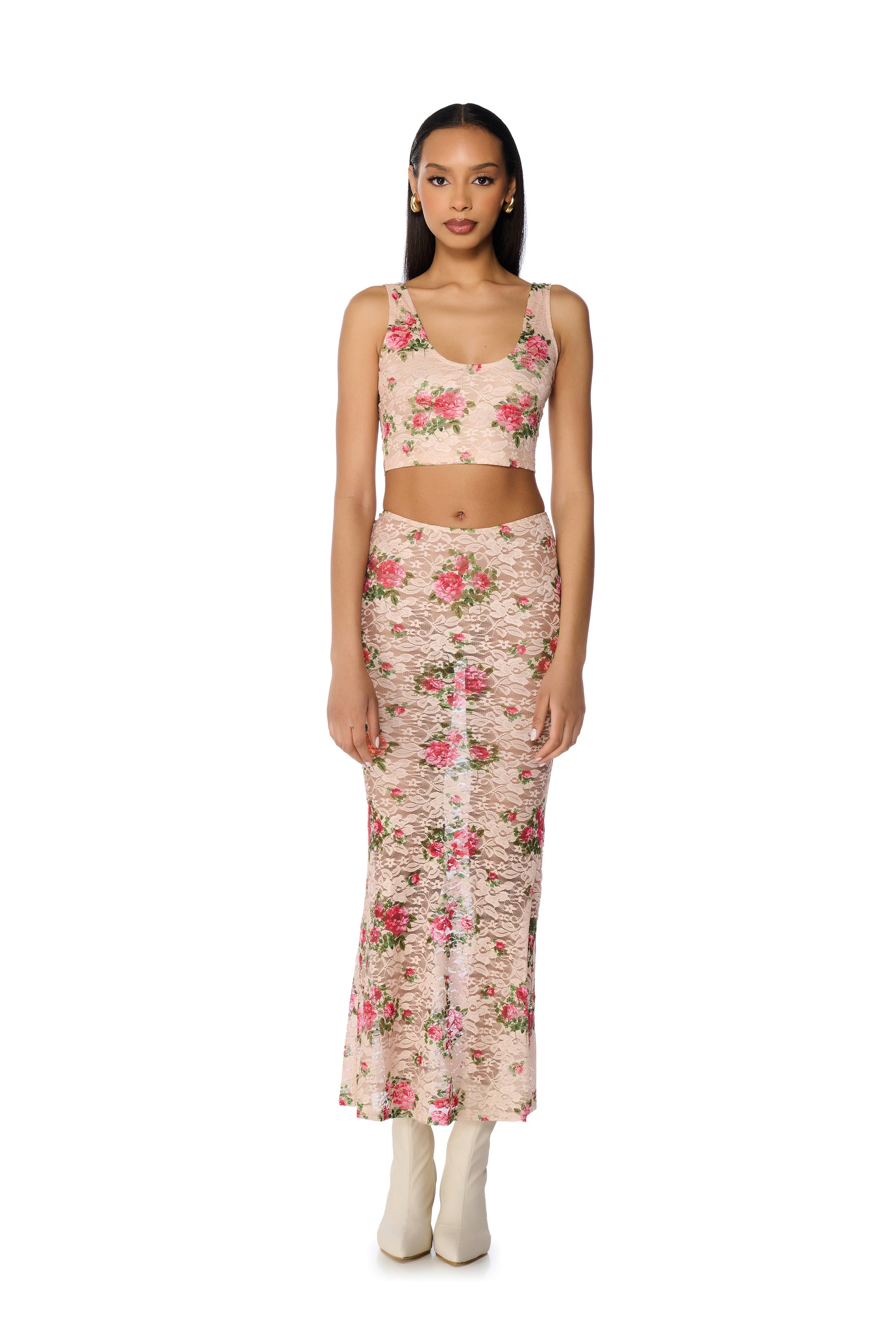 NINA FLORAL MAXI SKIRT