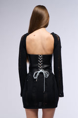 OH U WENT THERE FAUX LEATHER CORSET