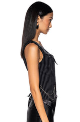 ON MY WAY PINSTRIPE CORSET