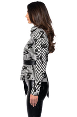 ONLY ONE BELTED PU AND POPLIN BUTTON DOWN SHIRT