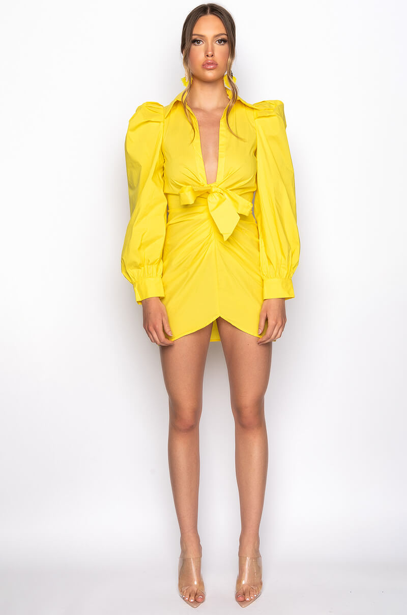 OUT OF MY WAY SLEEVE DETAIL MINI DRESS