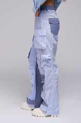 OUT OF TOUCH STRIPED CARGO TROUSER