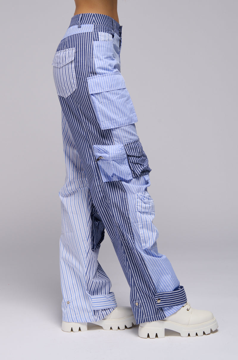 OUT OF TOUCH STRIPED CARGO TROUSER
