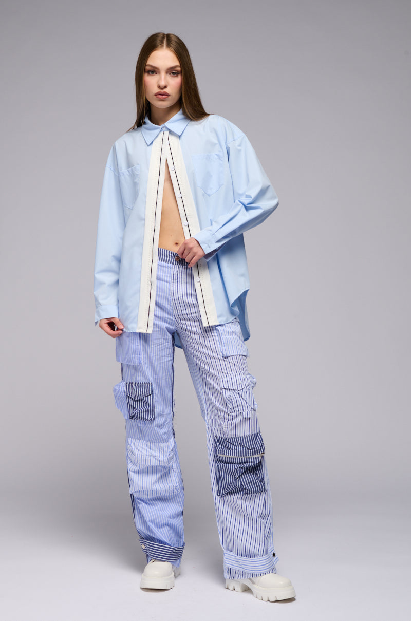 OUT OF TOUCH STRIPED CARGO TROUSER