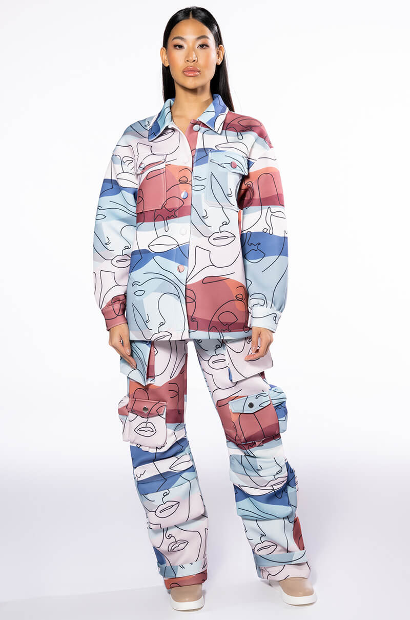 OVERSIZED PRINTED BUTTON DOWN