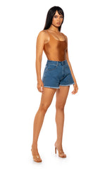 PAXTON SAMI SCOOP SLEEVELESS BODYSUIT IN RUST