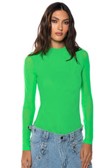 PAXTON SEXY DOUBLE MESH LONG SLEEVE BODYSUIT