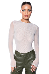 PAXTON SEXY DOUBLE MESH LONG SLEEVE BODYSUIT