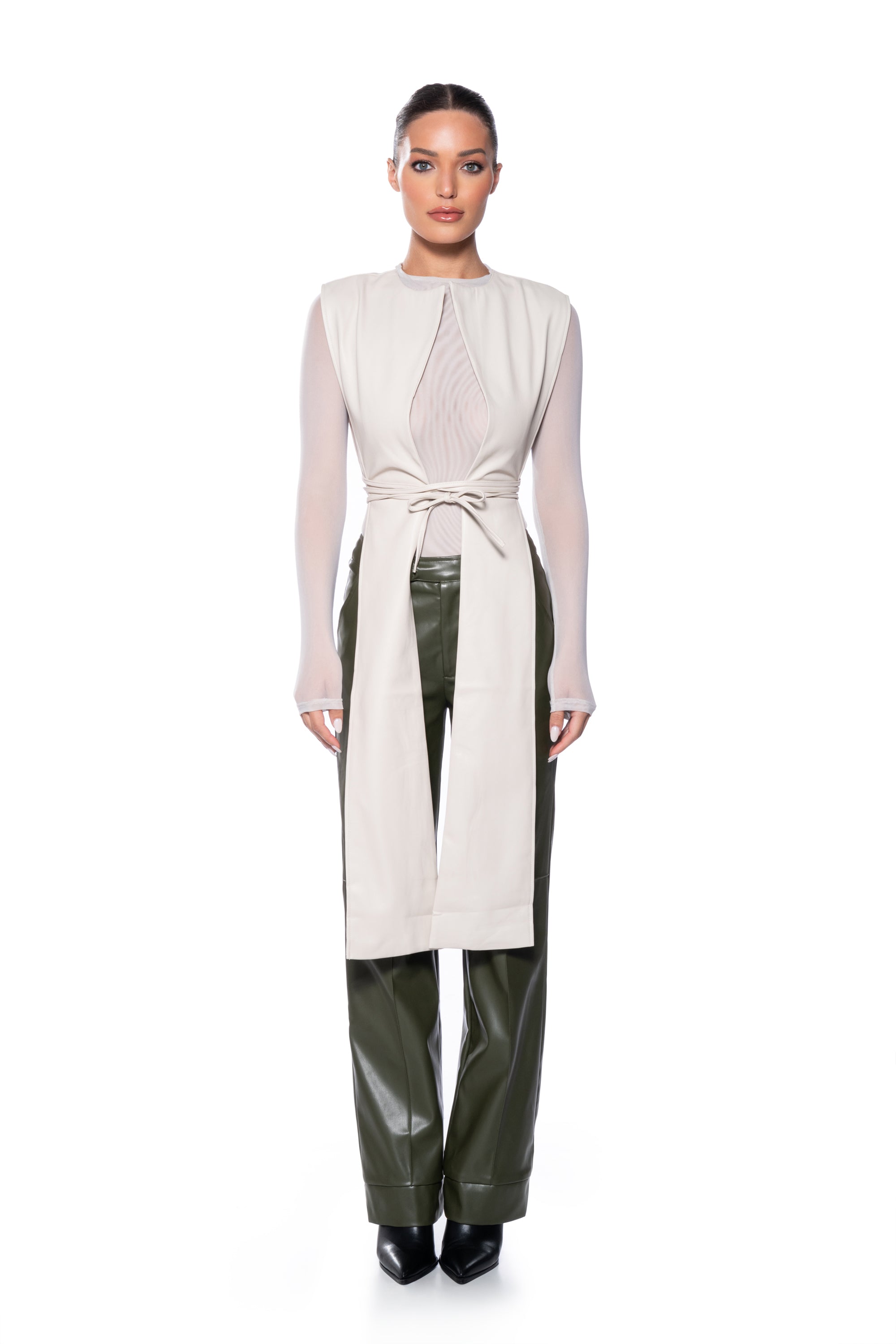 PAXTON SEXY DOUBLE MESH LONG SLEEVE BODYSUIT